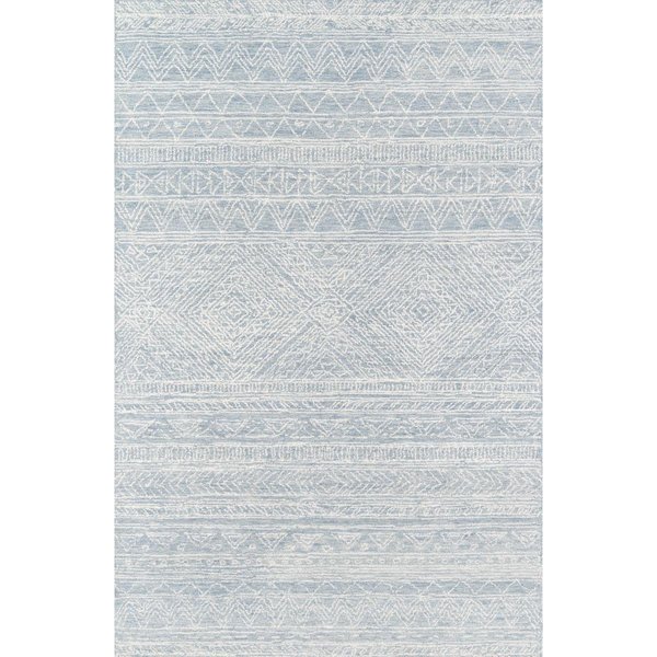 Momeni 8 x 10 ft. Mallorca-1 Hand Hooked Rectangle Area Rug Light Blue MALLOMRC-1LBL80A0